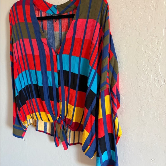 Express Multicolor Striped Blouse - Picture 3 of 5